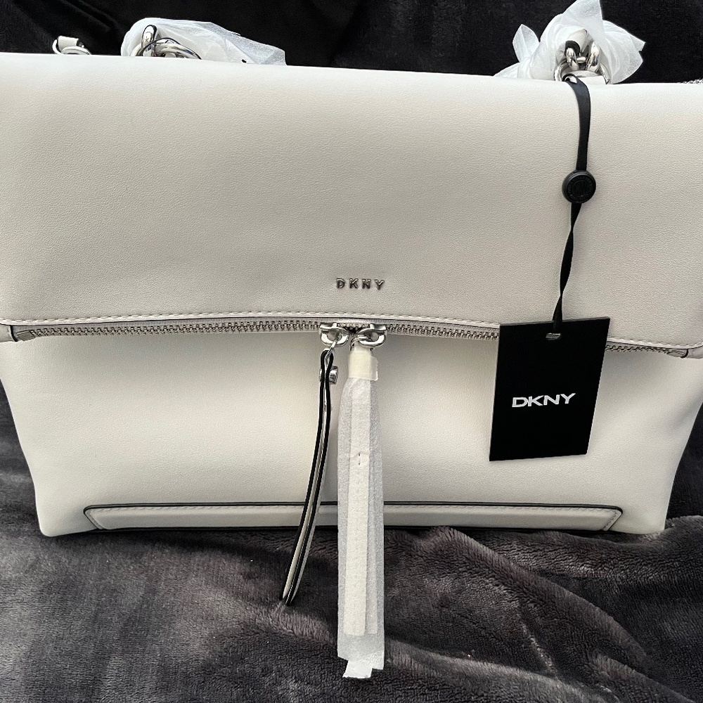 DKNY White Leather Purse